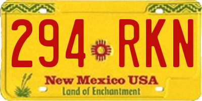NM license plate 294RKN