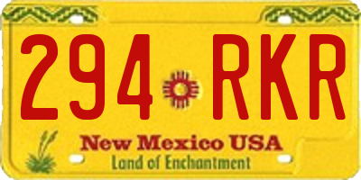 NM license plate 294RKR