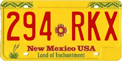 NM license plate 294RKX