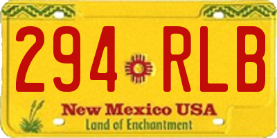 NM license plate 294RLB