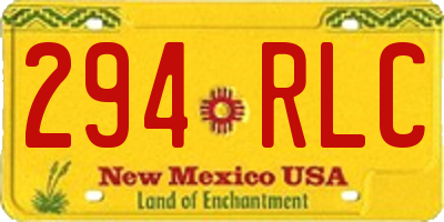 NM license plate 294RLC