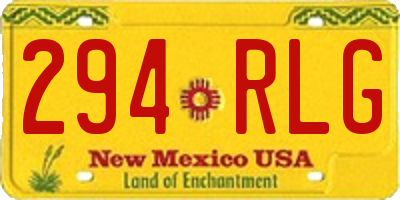 NM license plate 294RLG