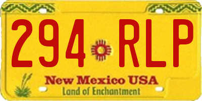 NM license plate 294RLP