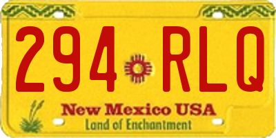 NM license plate 294RLQ
