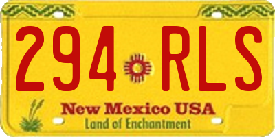 NM license plate 294RLS