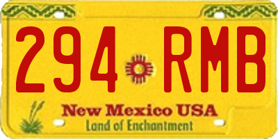 NM license plate 294RMB