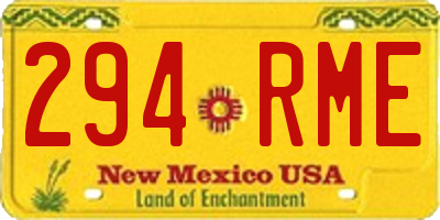NM license plate 294RME