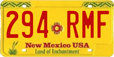 NM license plate 294RMF