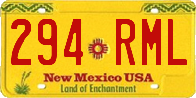NM license plate 294RML
