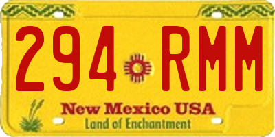 NM license plate 294RMM