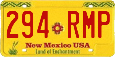 NM license plate 294RMP