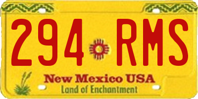 NM license plate 294RMS