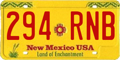 NM license plate 294RNB