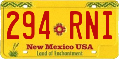 NM license plate 294RNI