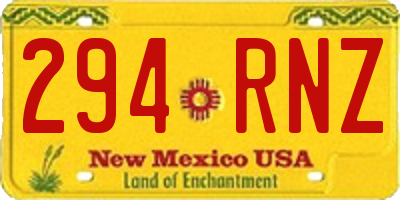 NM license plate 294RNZ