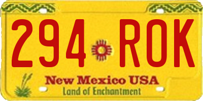 NM license plate 294ROK