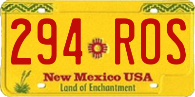 NM license plate 294ROS