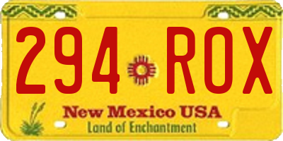 NM license plate 294ROX