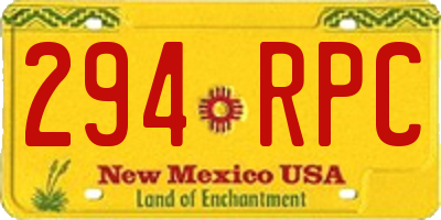 NM license plate 294RPC