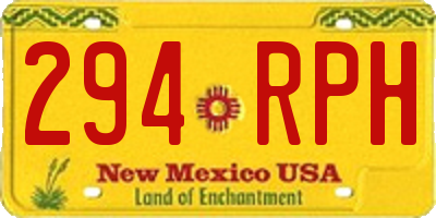 NM license plate 294RPH