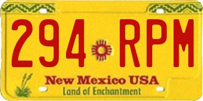 NM license plate 294RPM