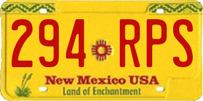 NM license plate 294RPS