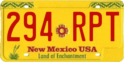 NM license plate 294RPT