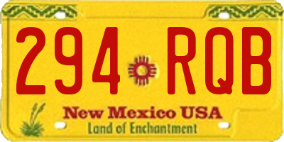 NM license plate 294RQB