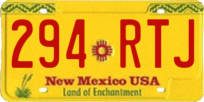 NM license plate 294RTJ
