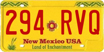 NM license plate 294RVQ