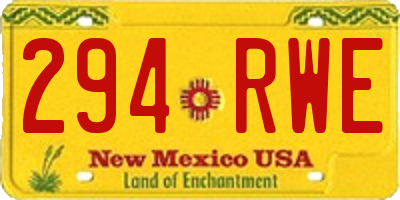NM license plate 294RWE