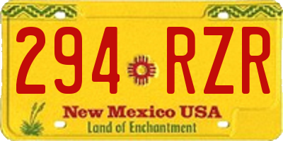 NM license plate 294RZR