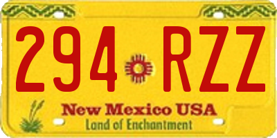 NM license plate 294RZZ