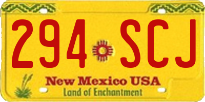 NM license plate 294SCJ