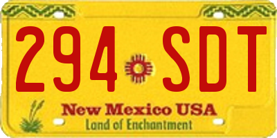 NM license plate 294SDT