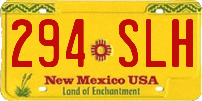 NM license plate 294SLH