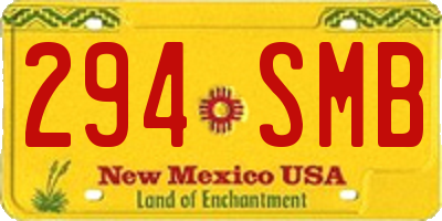 NM license plate 294SMB