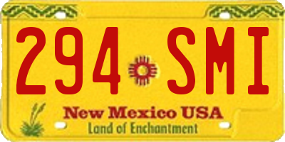 NM license plate 294SMI