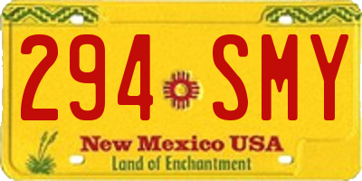 NM license plate 294SMY