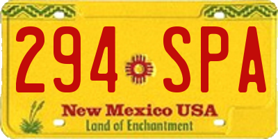 NM license plate 294SPA