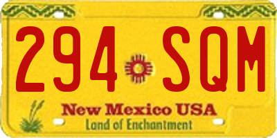 NM license plate 294SQM