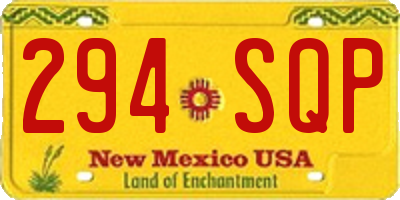 NM license plate 294SQP