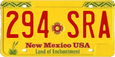 NM license plate 294SRA