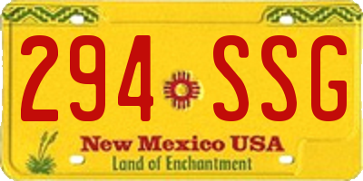 NM license plate 294SSG
