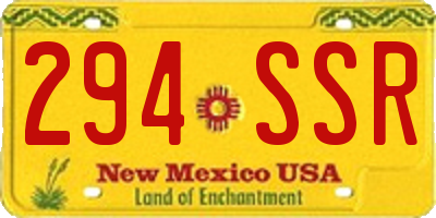 NM license plate 294SSR
