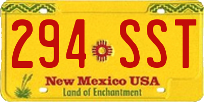 NM license plate 294SST