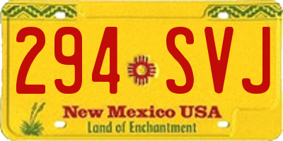 NM license plate 294SVJ