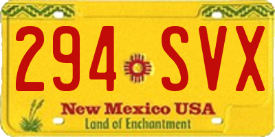 NM license plate 294SVX