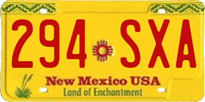 NM license plate 294SXA