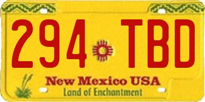 NM license plate 294TBD